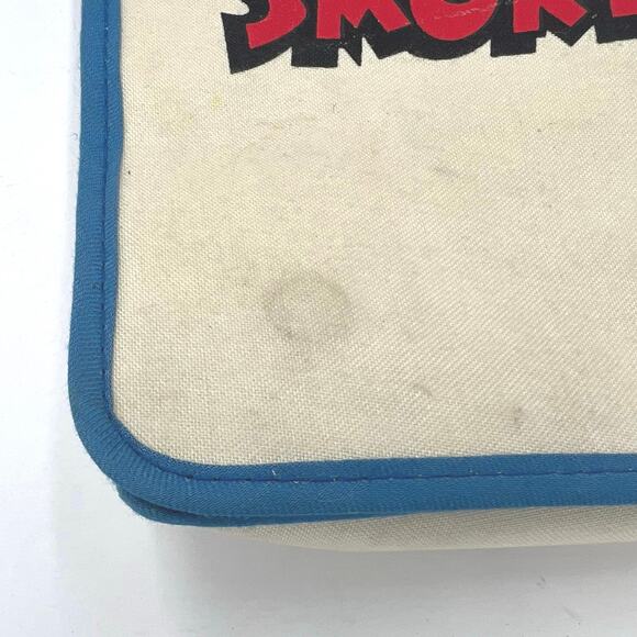 Vintage 1980's Smurf School Childrens Backpack Book Bag 9.5"x10" RARE - Picture 6 of 9